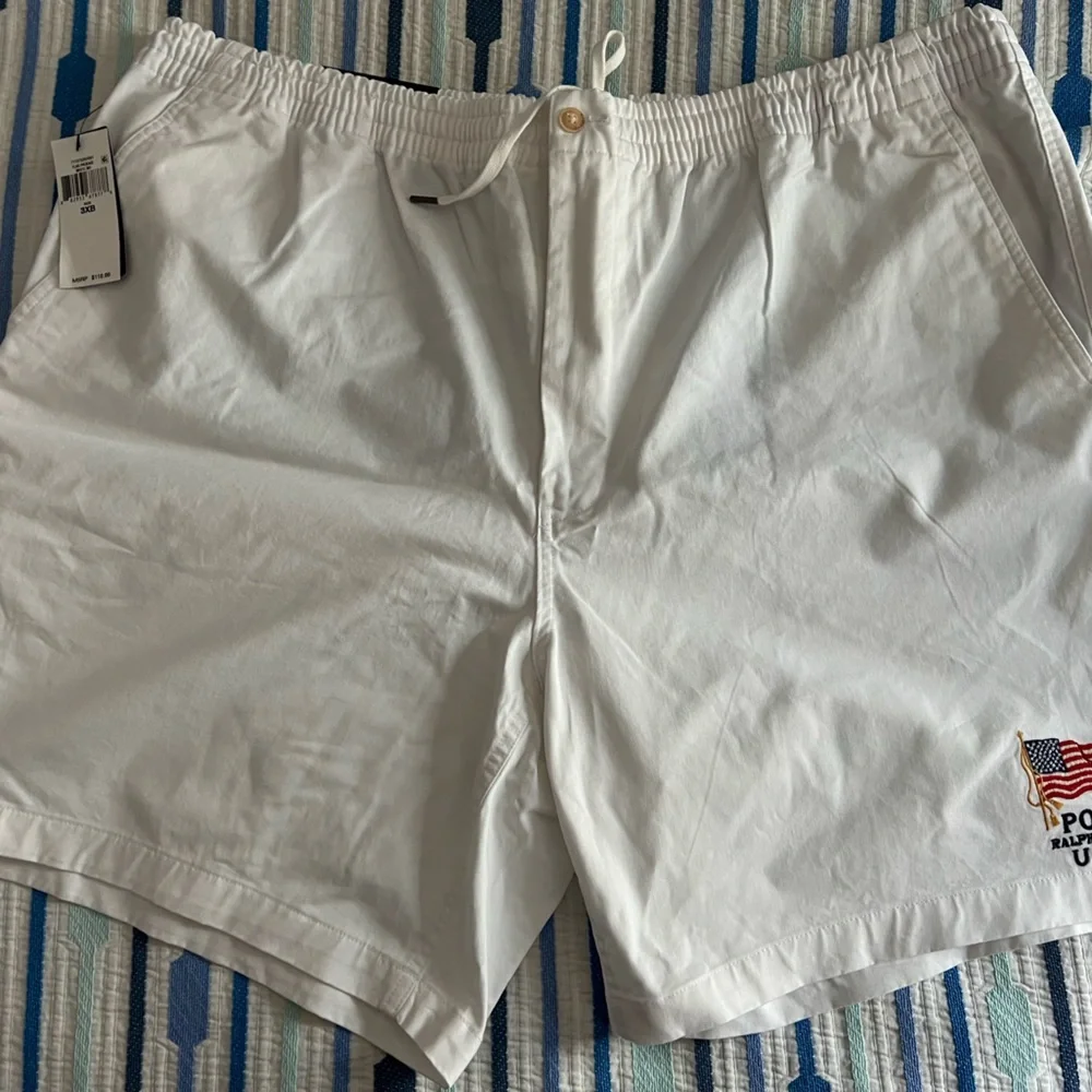 Polo by Ralph Lauren White Men’s Flat Front Shorts